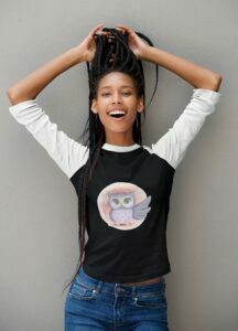 Owl Women's 3/4th Sleeve Raglan T-Shirt its clover