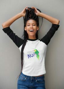 No Bird Women's 3/4th Sleeve Raglan T-Shirt  its clover