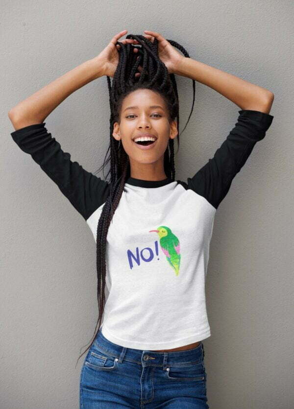 No Bird Women's 3/4th Sleeve Raglan T-Shirt  its clover