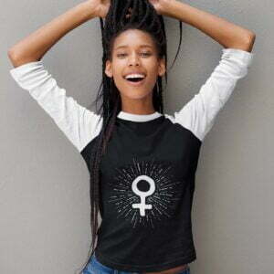 Female Symbol Women's 3/4th Sleeve Raglan T-Shirt its clover