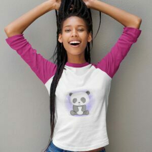 Panda Style Women's 3/4th Sleeve Raglan T-Shirt its clover