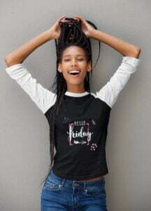 Hello Friday Women's 3/4th Sleeve Raglan T-Shirt its clover
