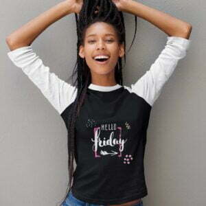 Hello Friday Women's 3/4th Sleeve Raglan T-Shirt its clover