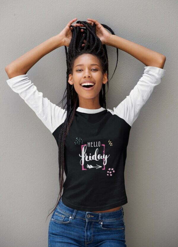 Hello Friday Women's 3/4th Sleeve Raglan T-Shirt its clover