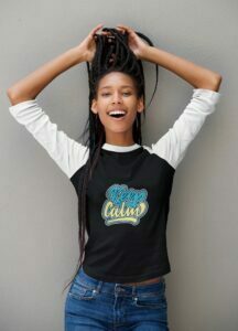 Keep Calm Women's 3/4th Sleeve Raglan T-Shirt its clover