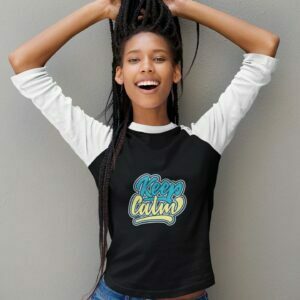 Keep Calm Women's 3/4th Sleeve Raglan T-Shirt its clover
