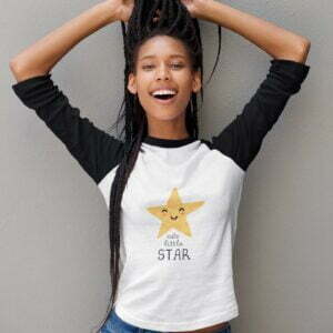 Star Women's 3/4th Sleeve Raglan T-Shirt its clover