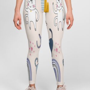 Cat Yoga Style Women's All over print Leggings its clover