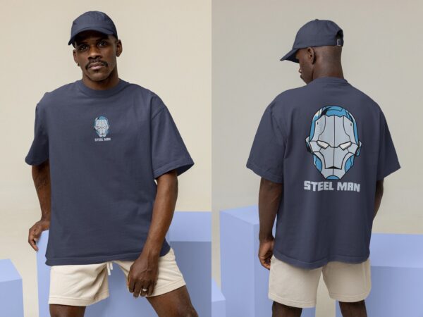 itsclover oversized men's tshirt blue