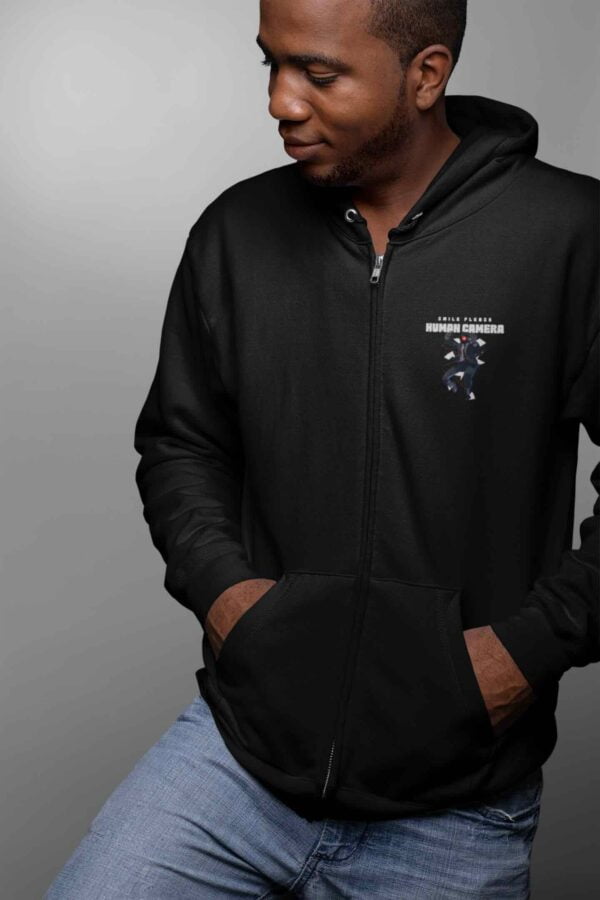 Human Camera men Fleece Heavyweight Zipper Hooded Sweatshirt with Kangaroo Pockets