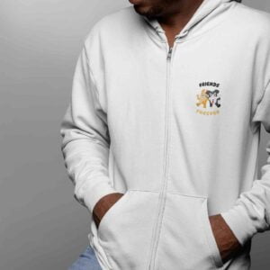 Friends Forever men Fleece Heavyweight Zipper Hooded Sweatshirt with Kangaroo Pockets