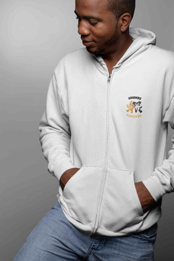 Friends Forever men Fleece Heavyweight Zipper Hooded Sweatshirt with Kangaroo Pockets