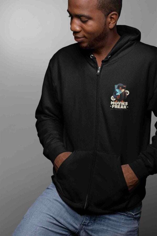 Movie Freak Unisex Fleece Heavyweight Zipper Hooded Sweatshirt with Kangaroo Pockets
