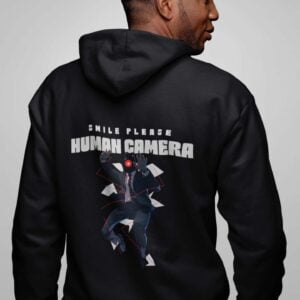 Human Camera Men Fleece Heavyweight Zipper Hooded Sweatshirt with Kangaroo Pockets