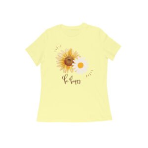 Be Happy Flowers Women's Round Neck T-shirt
