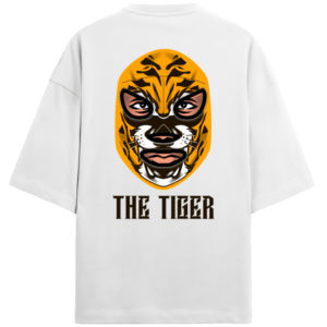 The Tiger Men’s French Terry Oversized White T-Shirt itsclover
