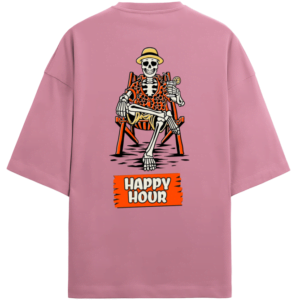 Happy Hour Men’s French Terry Oversized Flamingo T-Shirt itsclover