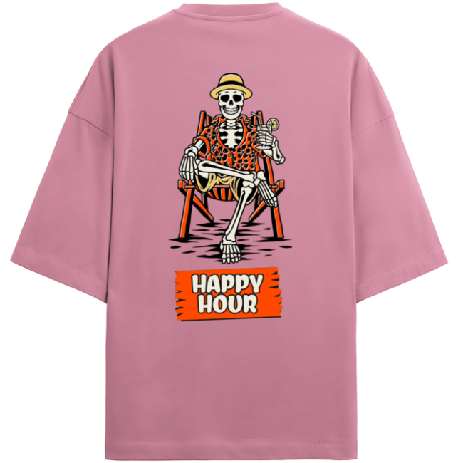 Happy Hour Men’s French Terry Oversized Flamingo T-Shirt itsclover