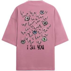 Eyes Men’s French Terry Oversized Flamingo T-Shirt itsclover