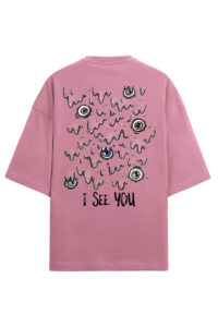 Eyes Men’s French Terry Oversized Flamingo T-Shirt itsclover