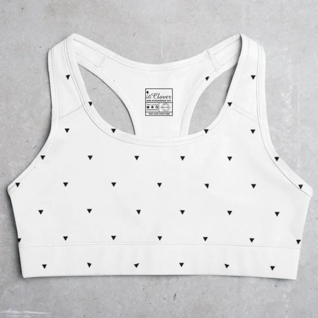 White Pattern Style Women's All over print Sports Bra itsclover