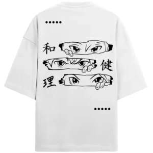 Japanese Men’s French Terry Oversized White T-Shirt