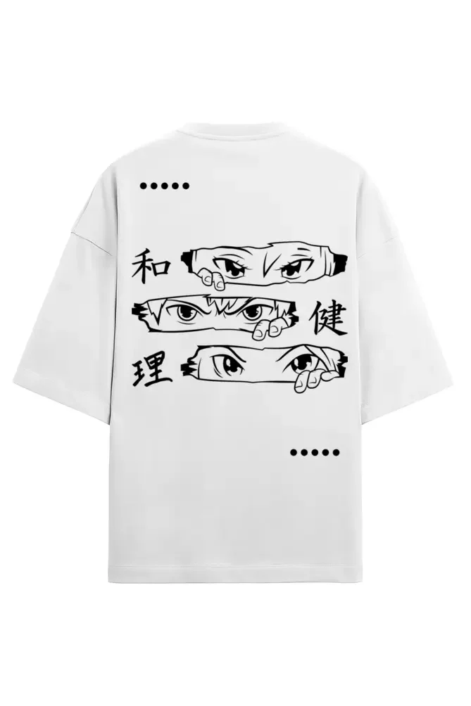 Japanese Men’s French Terry Oversized White T-Shirt