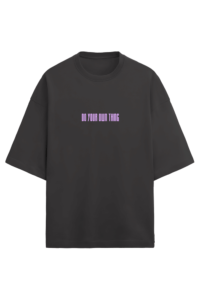 French Terry Oversized Black T-Shirt