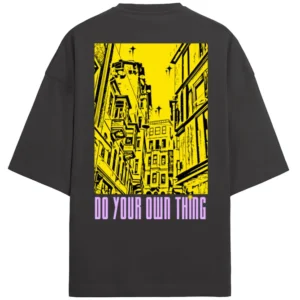 Own Thing Men’s French Terry Oversized Black T-Shirt