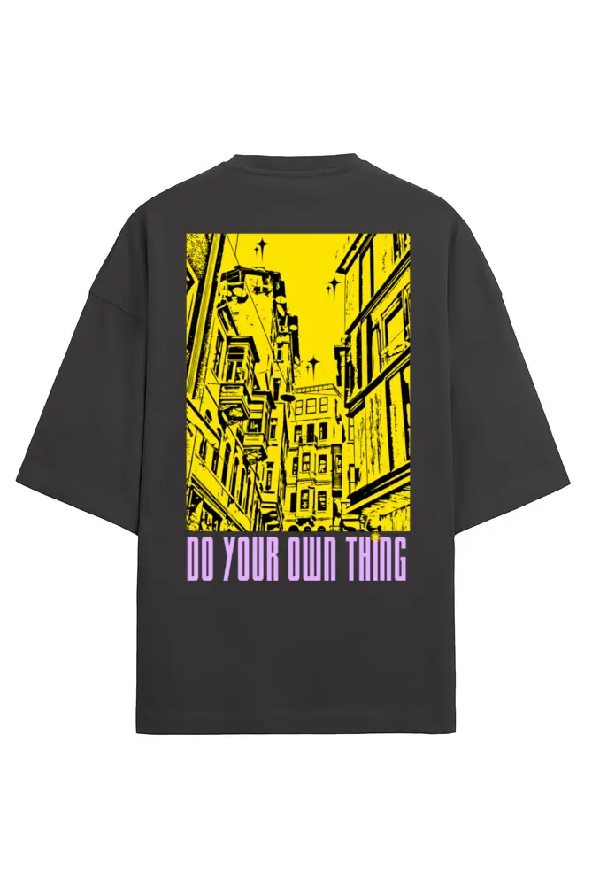 Own Thing Men’s French Terry Oversized Black T-Shirt
