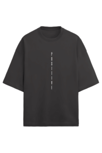 Positive Vibes Men’s French Terry Oversized Black T-Shirt