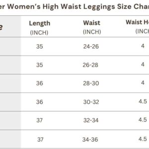 itsclover-Womens-High-waist-leggings-Size-Chart.