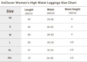 itsclover-Womens-High-waist-leggings-Size-Chart.